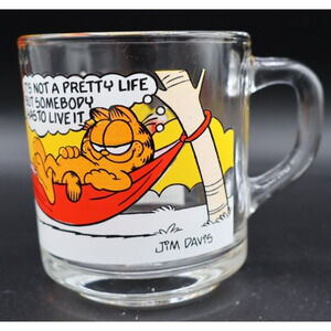 Vintage 1978 Garfield & Odie McDonalds Glass Coffee Mug Jim Davis